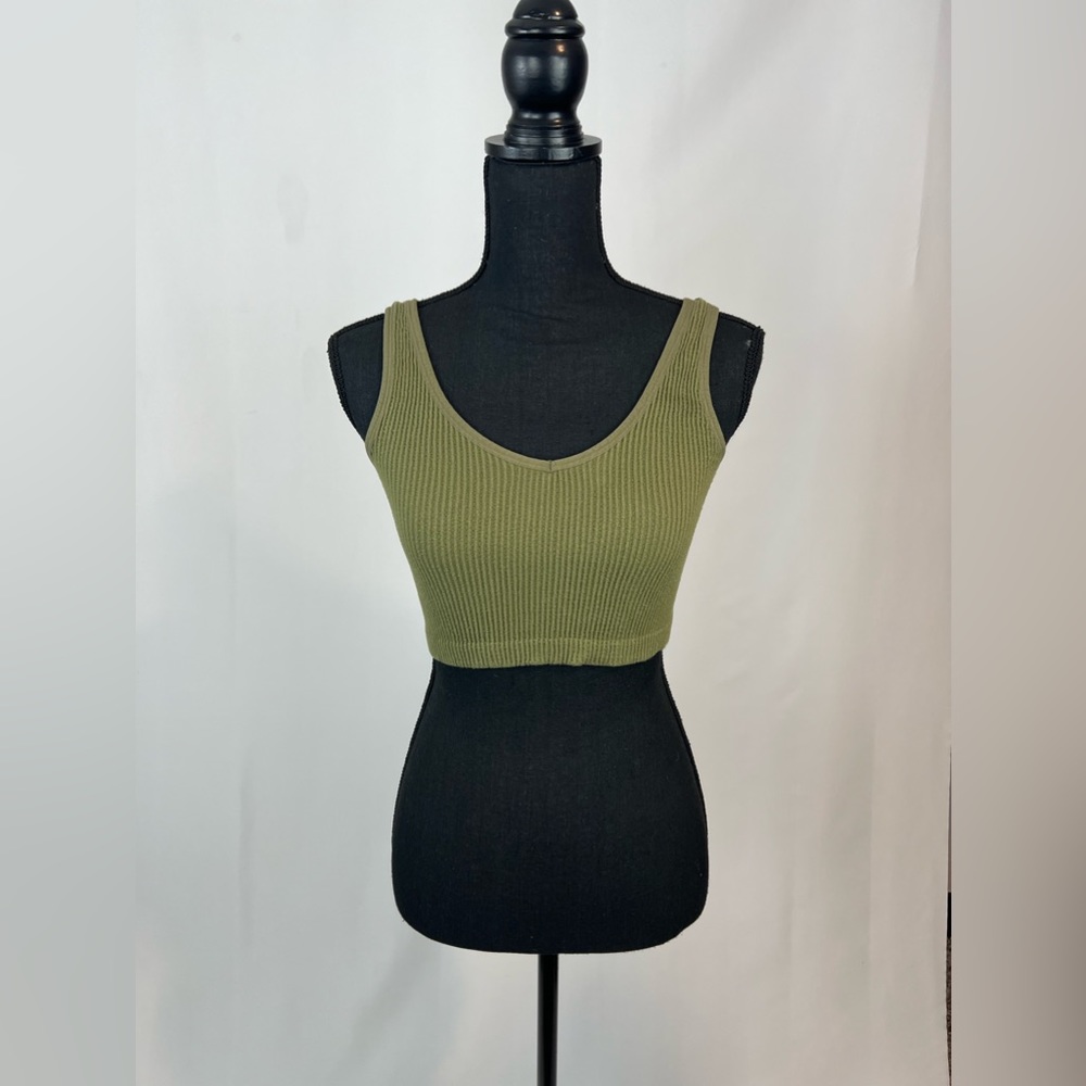 🐚2 for $20🐚 Army Green Crop Top